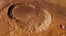La sonda Mars Express muestra cráteres elípticos en Marte