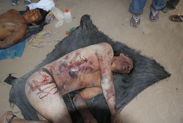 Cadáveres de algunos de los muertos indígenas en Bagua. Crédito: Cortesía Fedepaz
