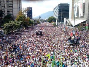 Concentración opositora el último fin de semana en Caracas. Crédito: Cortesía MUD