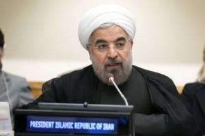 El presidente Hasán Ruhaní habla en la reunión ministerial del Movimiento de No Alineados, el 27 de septiembre de 2013. Crédito: UN Photo/Rick Bajornas