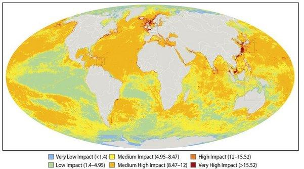 Casi la mitad de los océanos terrestres padece el impacto de la actividad humana