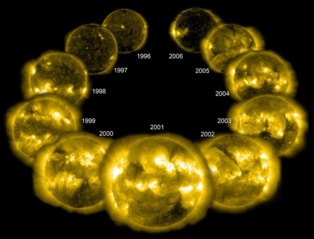 Una imagen muestra cómo cambió el Sol durante una década
