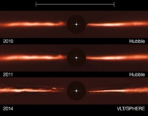 Observan sorprendentes estructuras ondulatorias en el disco de una estrella