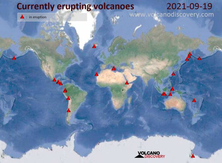 Medio centenar de volcanes están en erupción en el mundo