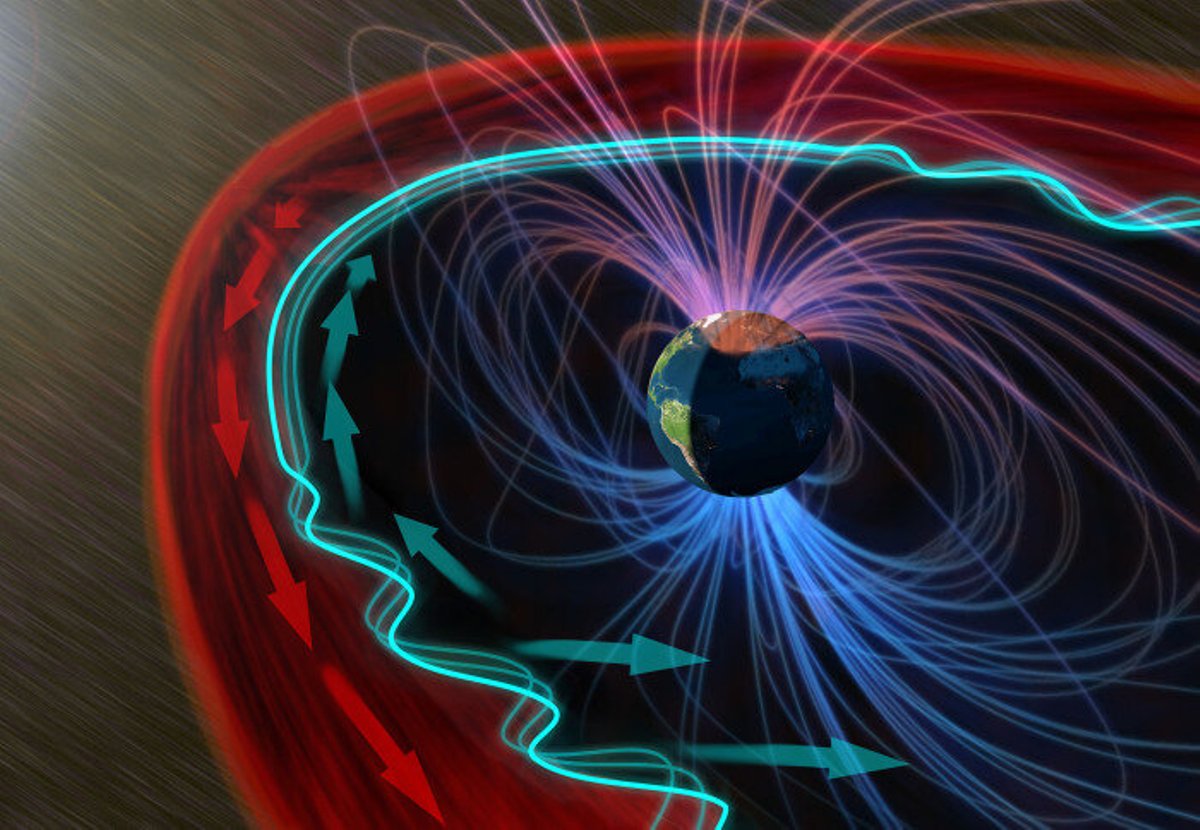 La magnetósfera de la Tierra «frena» al viento solar